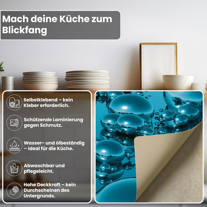 DIMEX Küchenrückwand Folie selbstklebend Tropfen | Klebefolie - Dekofolie - Spritzschutz für Küche |