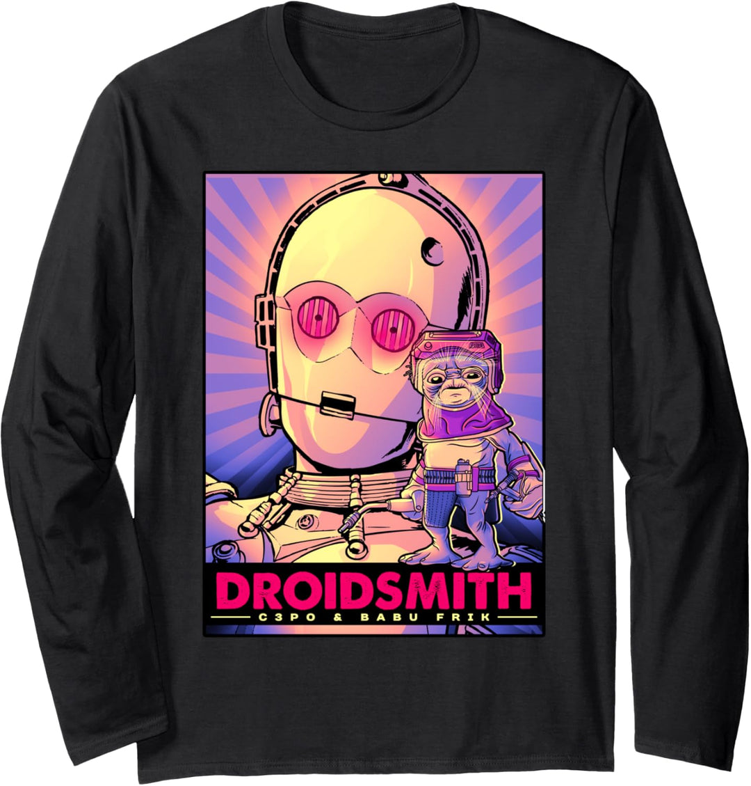 Star Wars: The Rise Of Skywalker Babu Frik & C-3PO Purple Langarmshirt