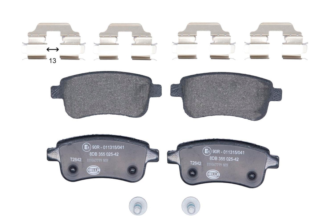 HELLA PAGID 8DB 355 025-421 Bremsbelagsatz - T2642 - Dicke/Stärke: 16mm - Bremssystem: TRW - nicht f