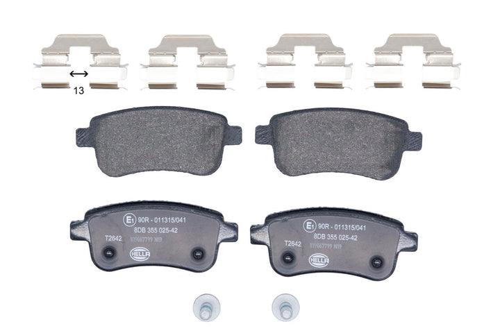 HELLA PAGID 8DB 355 025-421 Bremsbelagsatz - T2642 - Dicke/Stärke: 16mm - Bremssystem: TRW - nicht f