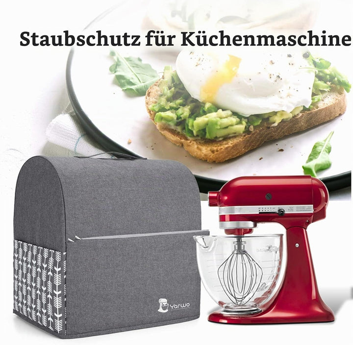 Yarwo Abdeckhaube Kompatibel mit Kitchen Aid Küchenmaschine Zubehör, Schutzhülle mit Oberem Griff fü