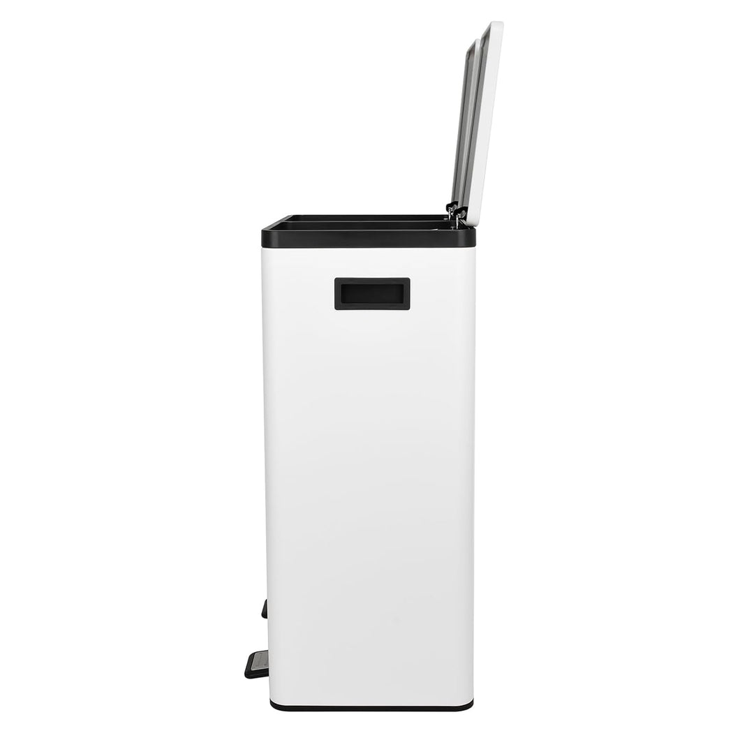 SVITA TMH2X30 Mülleimer 60L Mülltrennsystem 2 Fächer 2x30L Softclose-Deckel Pedal versteckbar Kunsts