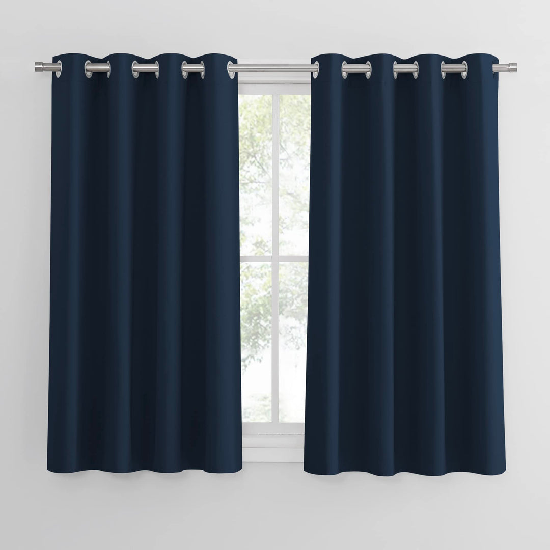 PONY DANCE Scheibengardinen für Kleine Fenster 2 Stücke H 114 x B 132 cm Kurzvorhang Dunkelblau Blic