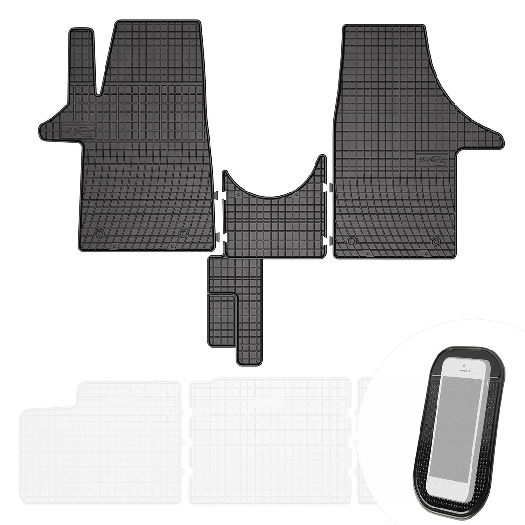 Gummimatten Auto Fussmatten Gummi Automatten Passgenau 3-teilig Set - passend für VW T5 T6 ab 2003