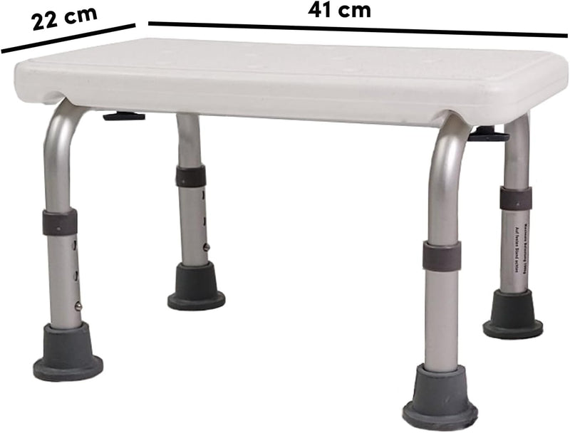 TRUTZHOLM Badhocker Duschhocker Duschhilfe bis 150 kg Höhenverstellbar aus Alu und Kunststoff extra