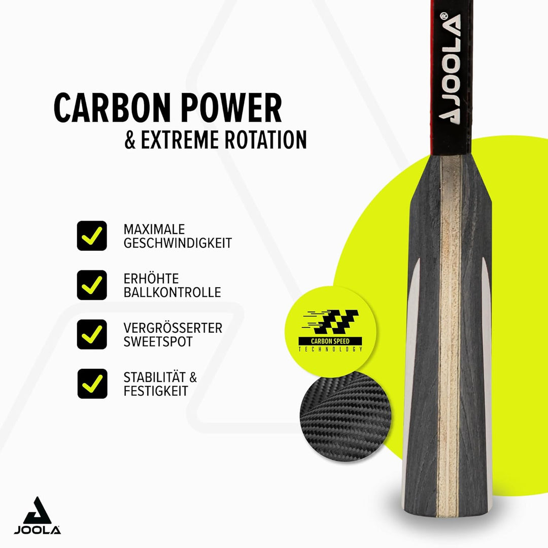 JOOLA Tischtennisschläger Carbon Pro ITTF genehmigter Profi Wettkampf Tischtennis-Schläger Carbon X
