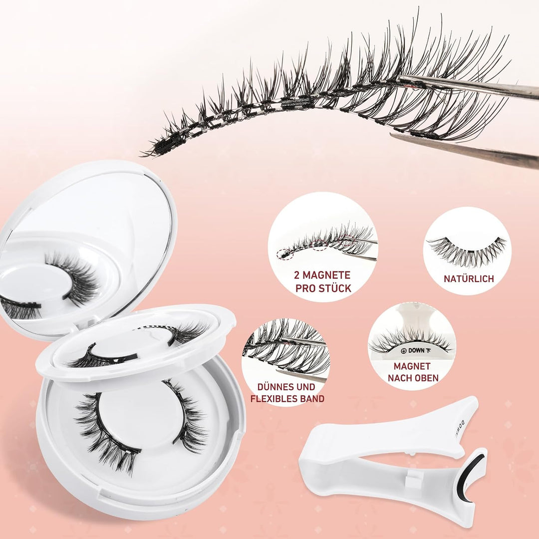 Higu clace Magnetische Wimpern,Magnet Wimpern Ohne Eyeliner,Magnetische Wimpern mit Applikator,Wimpe