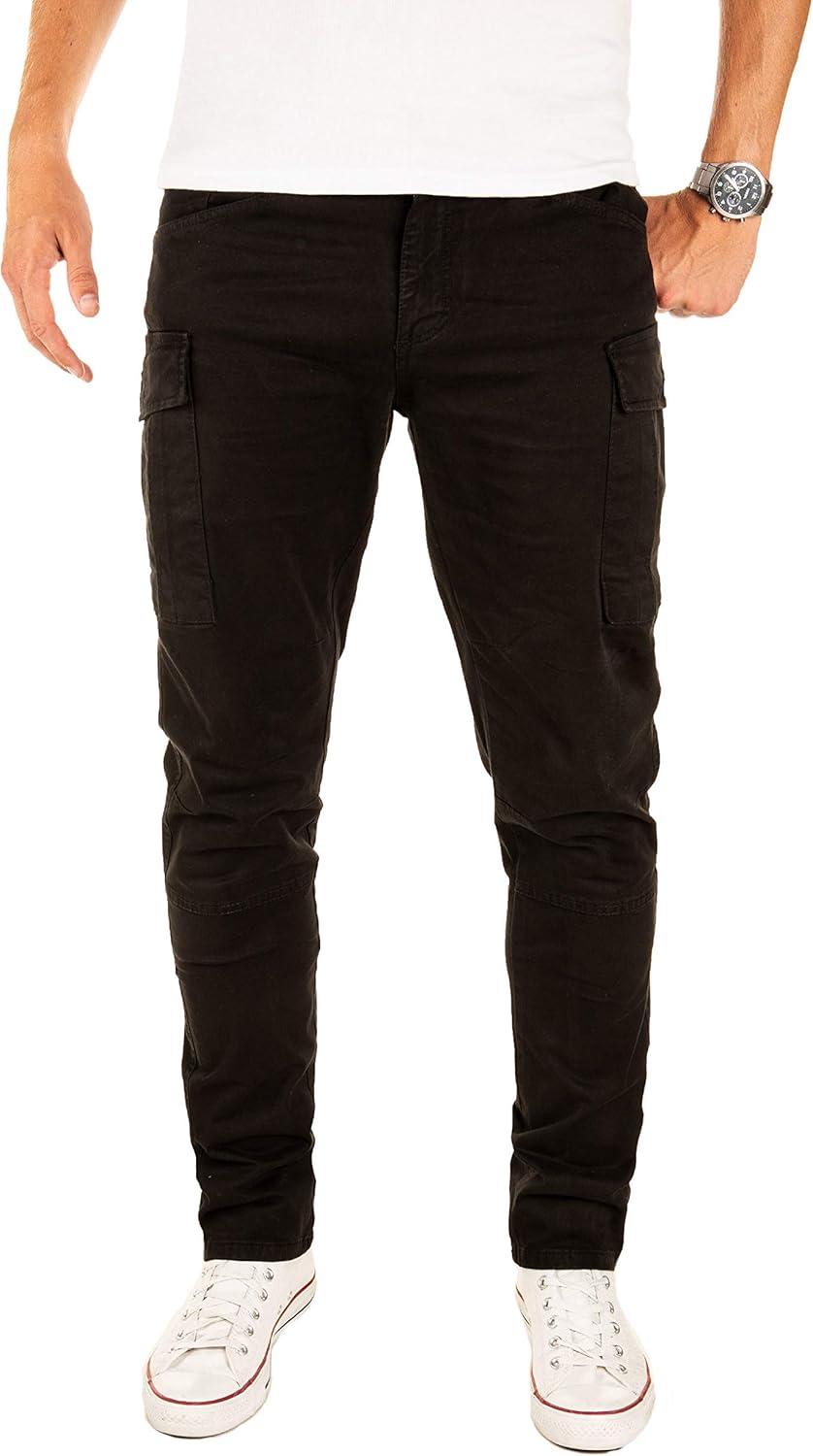 Yazubi Jayden - Herren Cargo Hose - Baumwoll Cargo Jeans 29W / 30L Schwarz (Black 4008), 29W / 30L S
