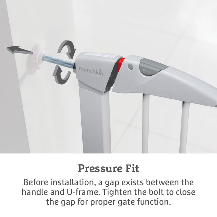 Munchkin Maxi Secure Türschutzgitter / Treppenschutzgitter für Kinder / ohne Bohren / 76 - 82 cm bre