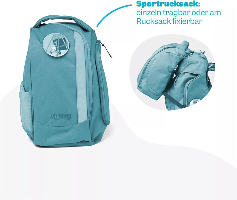 ergobag pack Set ergonomischer Schulrucksack, Set 6-teilig Perlentauchbär -