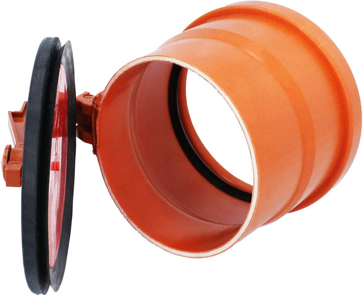PEŠTAN Froschklappe Rückstauklappe Ø DN 110 mm Orange | Auslaufstück Für HT KG Dränage Rohr Kanal |