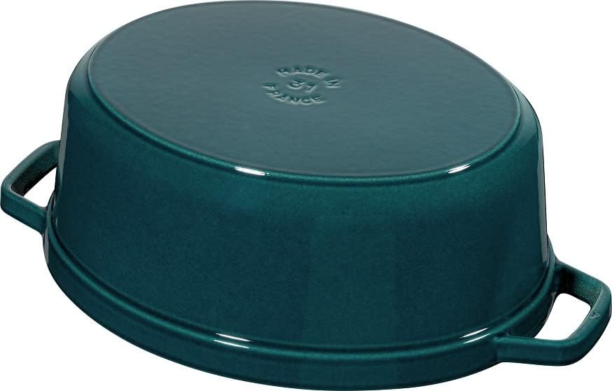 STAUB Gusseisen Bräter/Cocotte, Oval 33 cm, 6,7 L, Aromaregen Funktion, Für alle Herdarten geeignet,