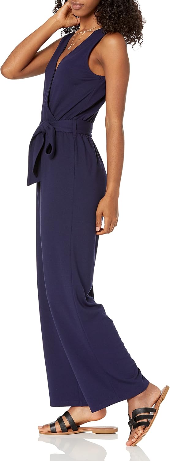 The Drop ärmelloser Wickel-Jumpsuit für Damen, von @caralynmirand M Marineblau, M Marineblau