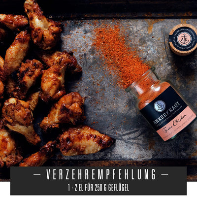 Ankerkraut Texas Chicken, BBQ Rub, Gewürzmischung für Chicken Wings, Hähnchen und Pulled Chicken, 75