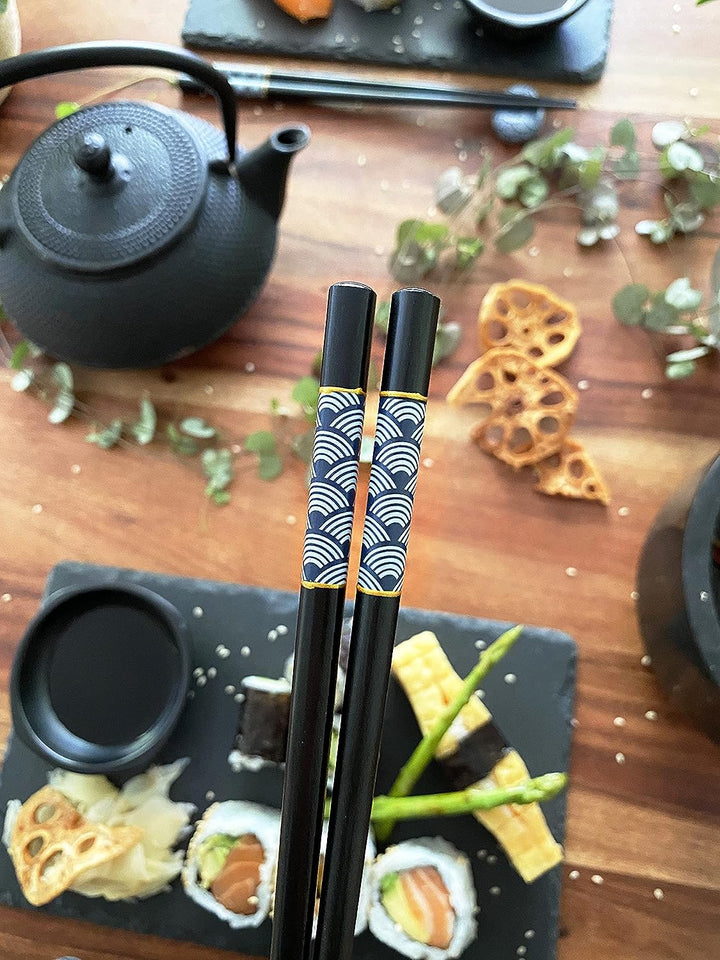 Sushi Set - Sushi Geschirr Set Schwarz 2 Personen - Sushi Servier Set - Sushi Kit - Asia Geschirr 10