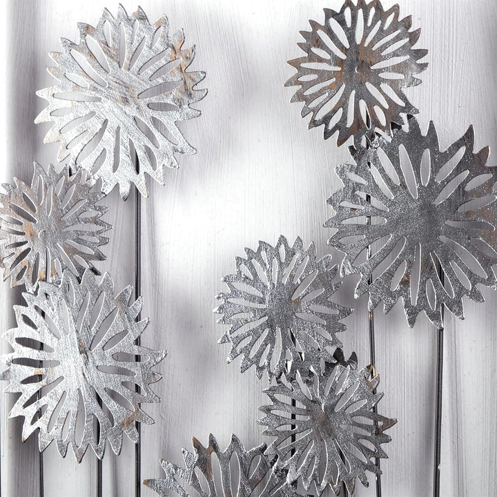DESIGN DELIGHTS EINZIGARTIGE WANDDEKO Pure Flowers | Metall, 62 cm, Silber/braun | Wanddekoration Bl