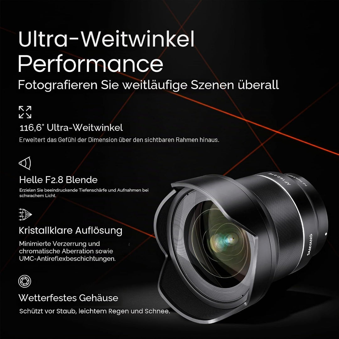 Samyang 14 mm F2.8 AF Weitwinkel, Autofokus-Objektiv für Canon EF