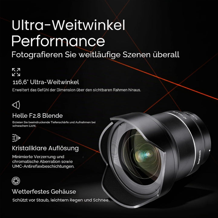 Samyang 14 mm F2.8 AF Weitwinkel, Autofokus-Objektiv für Canon EF