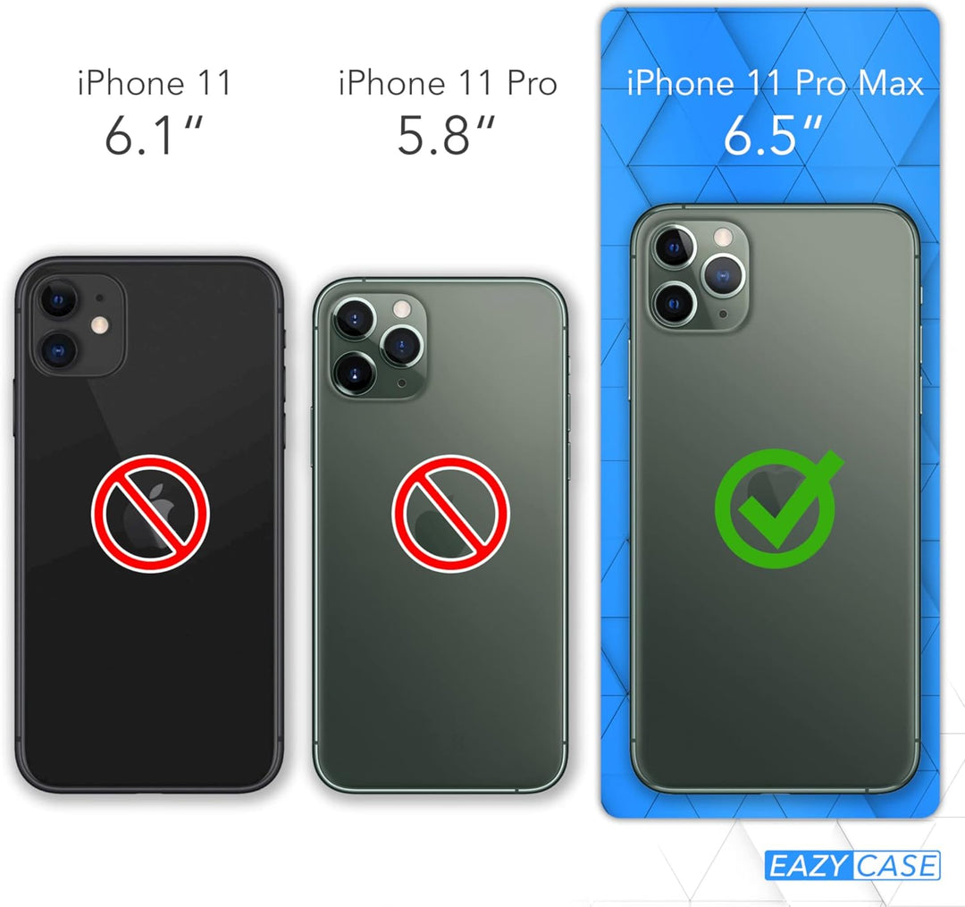 EAZY CASE Handykette kompatibel mit iPhone 11 Pro Max Handyhülle mit Metall Umhängeband und Ersatz K