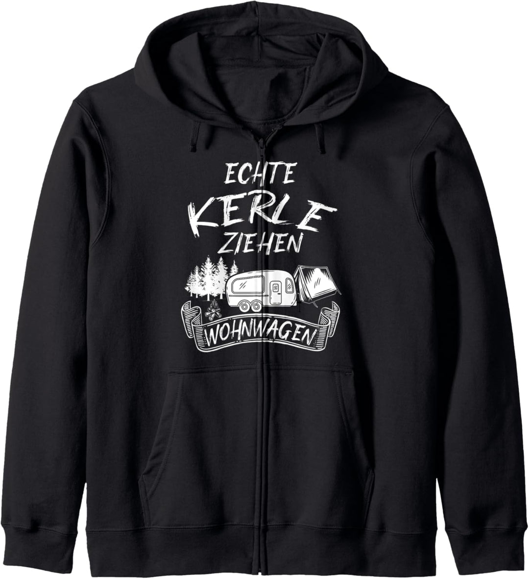 Echte Kerle ziehen Wohnwagen Campervan Campingplatz geboren Kapuzenjacke