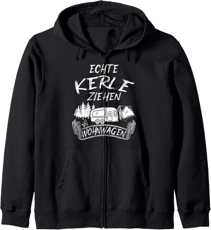 Echte Kerle ziehen Wohnwagen Campervan Campingplatz geboren Kapuzenjacke