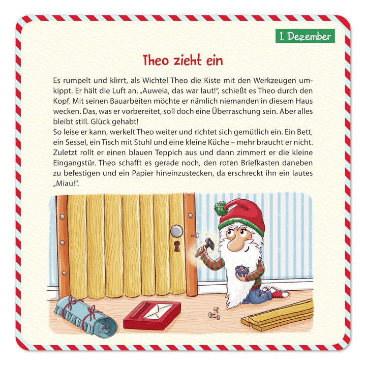 Wichtel Theo zieht ein: Adventskalender mit 24 Vorlesekarten und Wichtelbriefen, Kalender