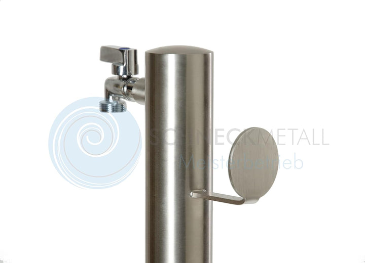 Wasserzapfstelle Edelstahl Wasserzapfsäule Ø60mm 85cm Schlauchhalter WS6085SH