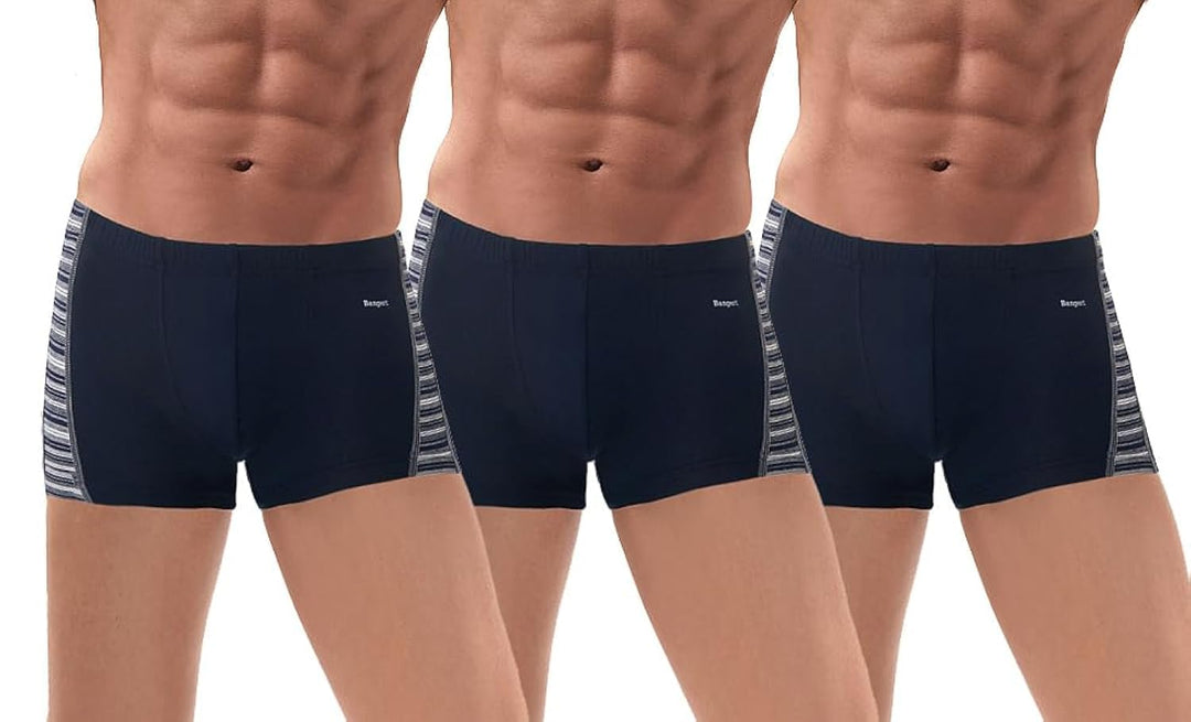 e.VIP® 3er Pack Herren Boxershorts Jacob 751 aus Micromodal XXL 3x Marine, XXL 3x Marine