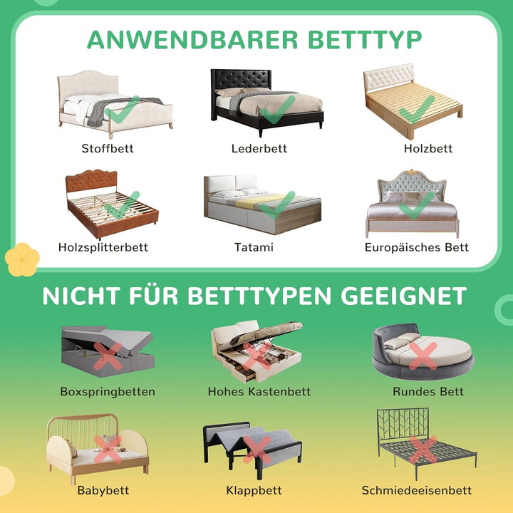 Eldzenith Rausfallschutz Bett, Für Süsse Träume & Sicheren Schlaf, 40-60 cm Höhenverstellbar & Verfo