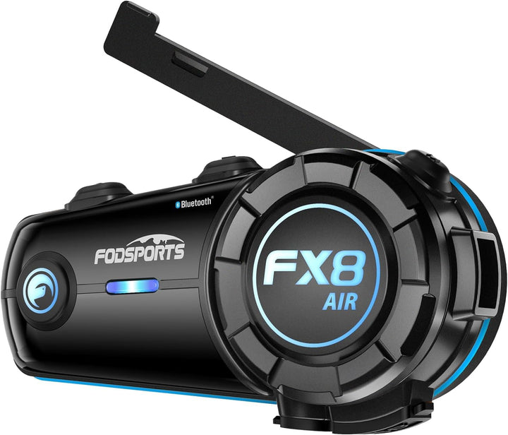 Fodsports FX8 AIR Motorrad Headset, Motorradhelm Headset für bis zu 6 Motorräder mit 1500m Reichweit
