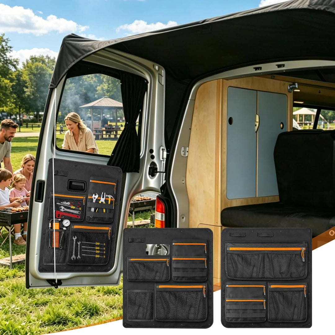 Scheunentür Lagerorganisator kompatibel mit VW T5 T6, 1 Paar Stauraumsparer Scheunentür Organizer Va