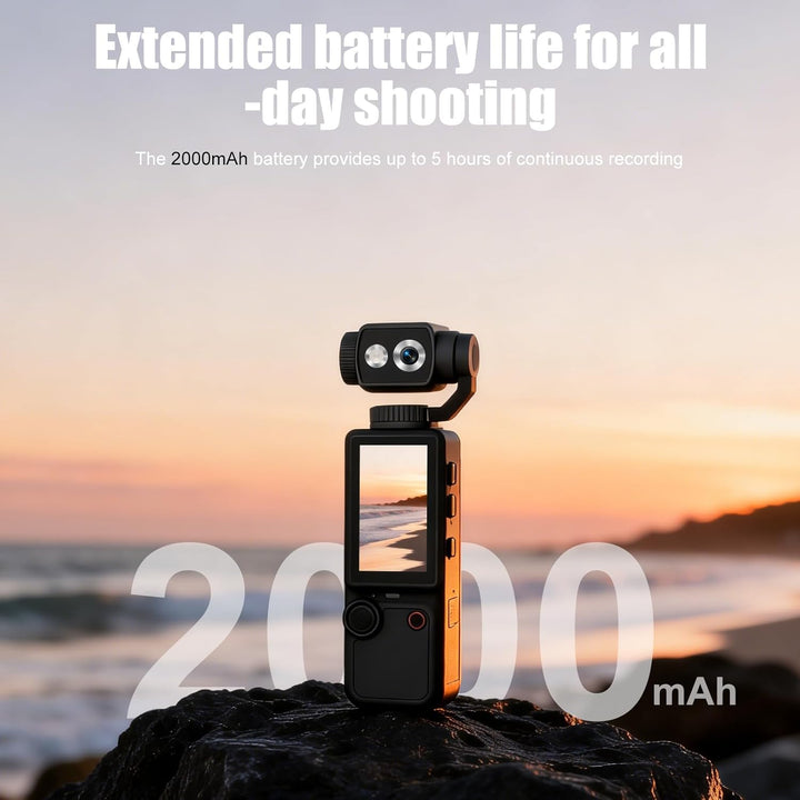 FIREBULL 4K Action Cam, Actionkamera Vlog Kamera, Kompakte Handkamera mit 180° Flip Objektiv, AF Aut