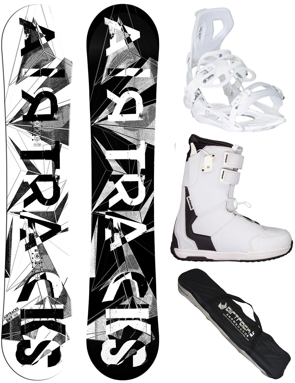 Airtracks Damen Snowboard-Set BWF Lady Camber + Bindung Master W Fastec + Boots + Sb Bag 140 145 150