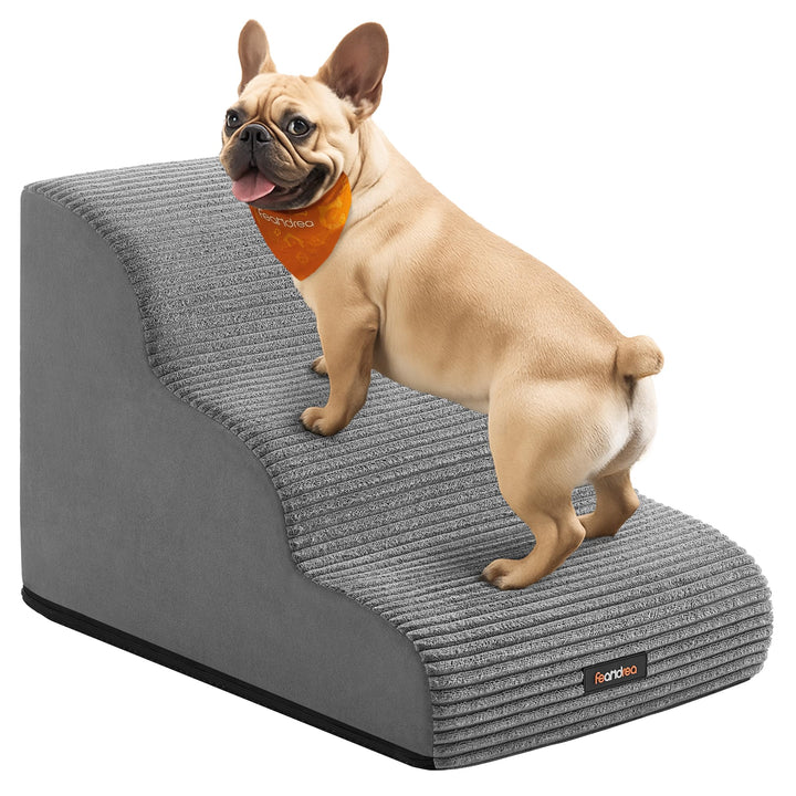 Feandrea Hundetreppe, 3 Stufen, Haustiertreppe, für kleine Hunde, Bett, Sofa, wasserdichte Katzentre