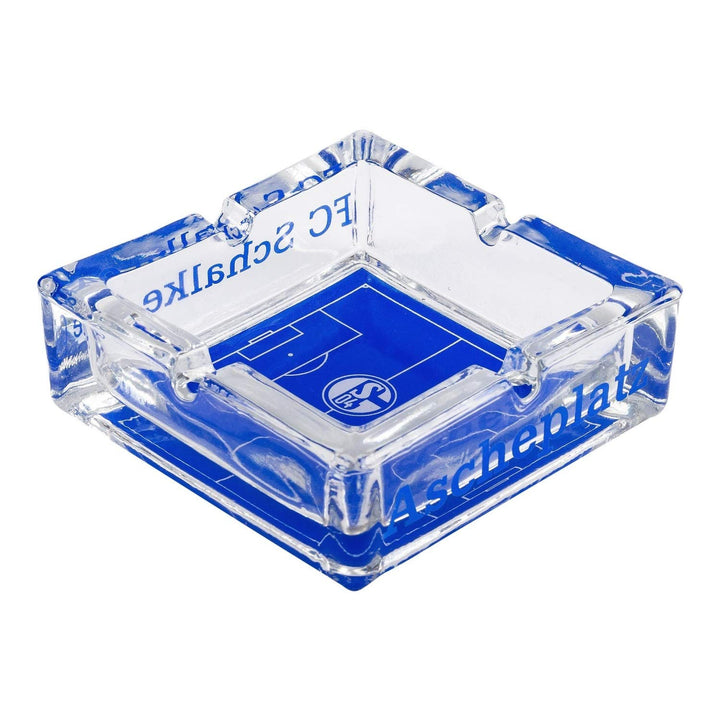 FC Schalke 04 Aschenbecher - Ascheplatz - eckig Glas Ascher S04 - plus Lesezeichen I love Gelsenkirc