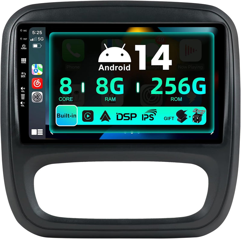 BXLIYER ¦ 8G+256G ¦ Android 12 IPS Autoradio Passt für Renault trafic 3 / Opel Vivaro B (2014-2021)