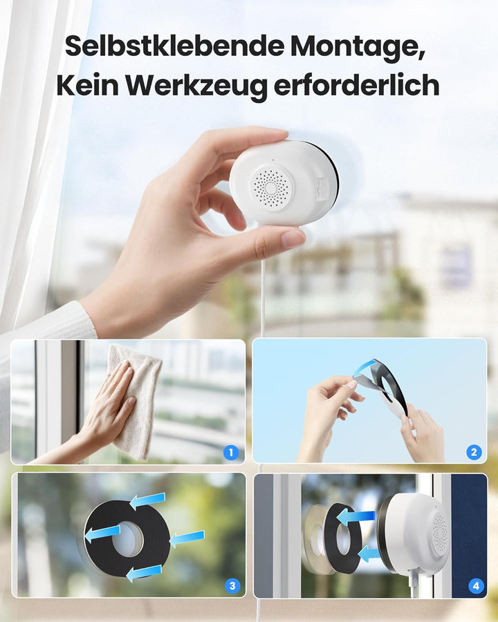 ZOSI 2er C680 2K Fenster Überwachungskamera mit Vollfarb-Nachtsicht, 3MP 2,4/5GHz WLAN Innen Kamera,