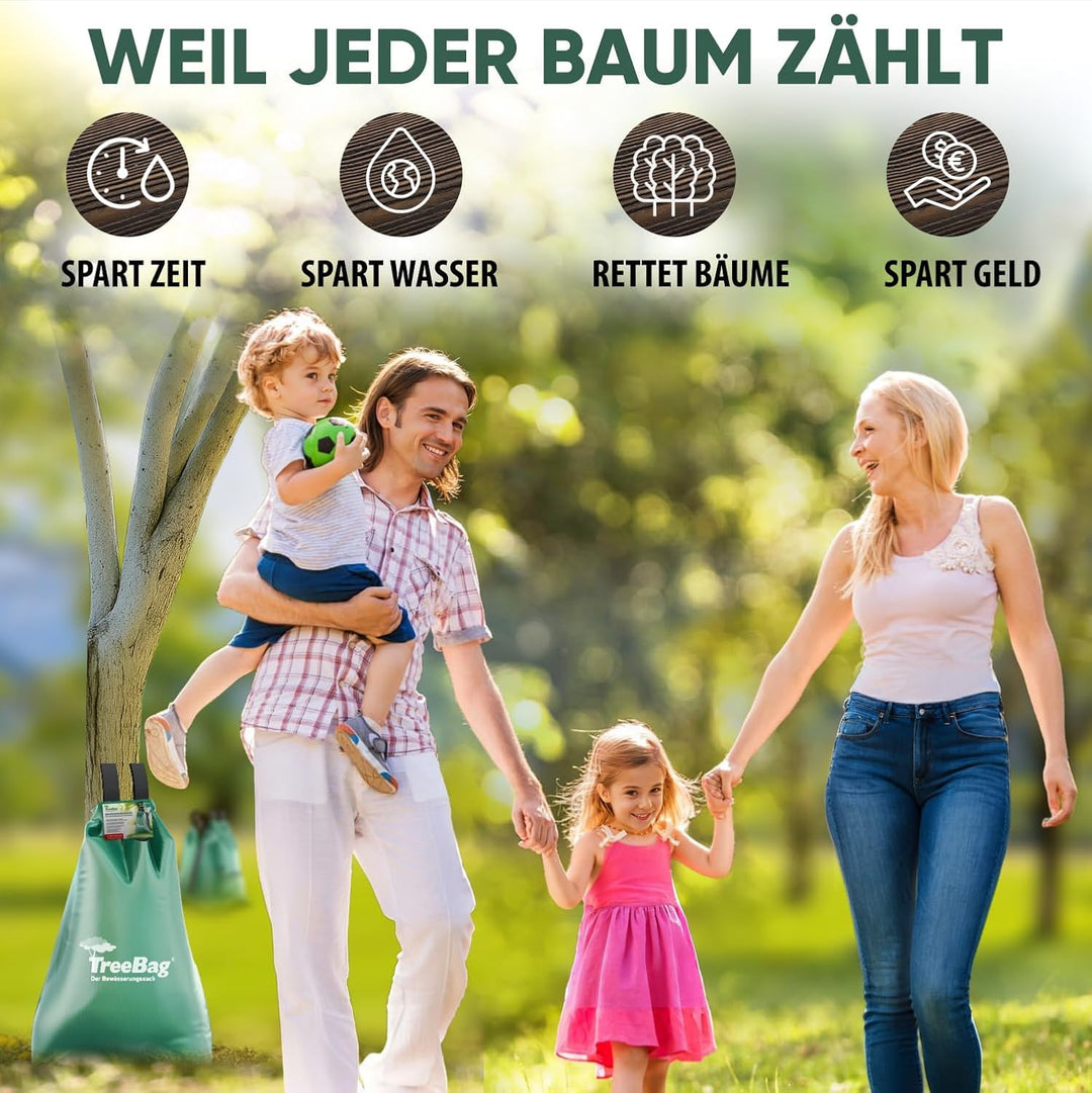 Wassersack für Bäume 5 x 75L – UV-stabiler Baumbewässerungssack aus PVC – Effektiver Bewässerungssac