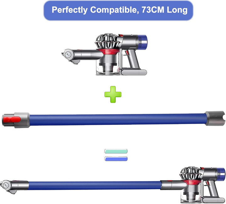 Qygba Ersatzteile Verlängerungsrohr für Dyson V7 V8 V10 V11 V15 Staubsauger, Saugrohr Länge 73 cm, R