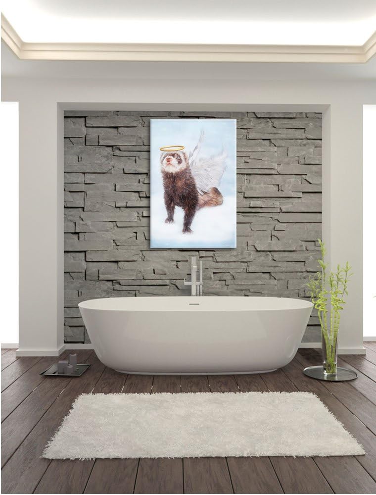 Pixxprint Süsses Frettchen im Engelsköstum als Leinwandbild/Grösse: 100x70 / Wandbild/Kunstdruck/fer