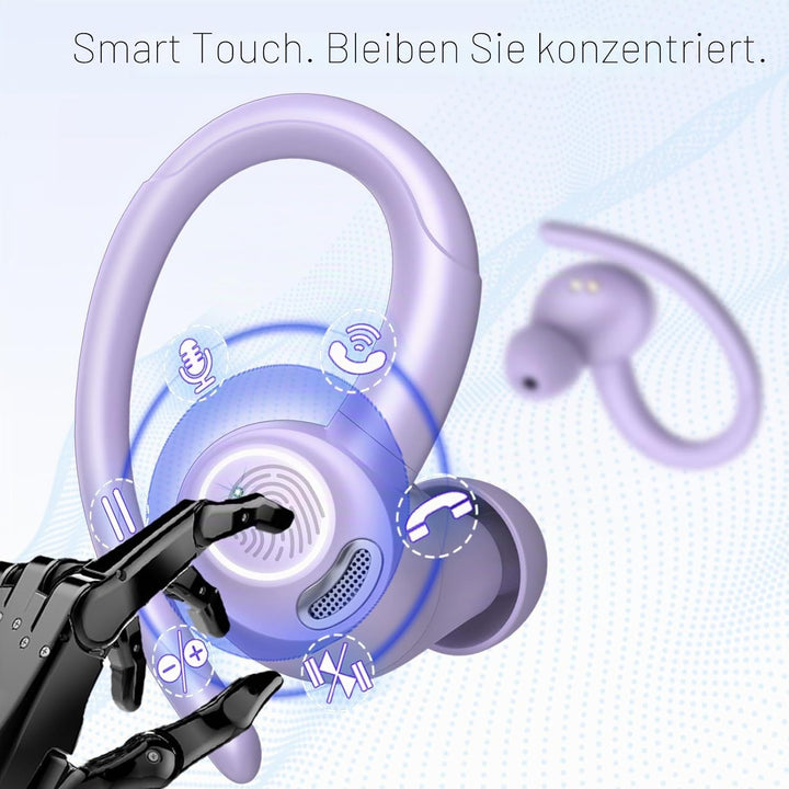 Csasan Bluetooth Kopfhörer Sport, in Ear Kopfhörer Kabellos Bluetooth 5.3 mit Ohrbügel, Hi-Fi Stereo
