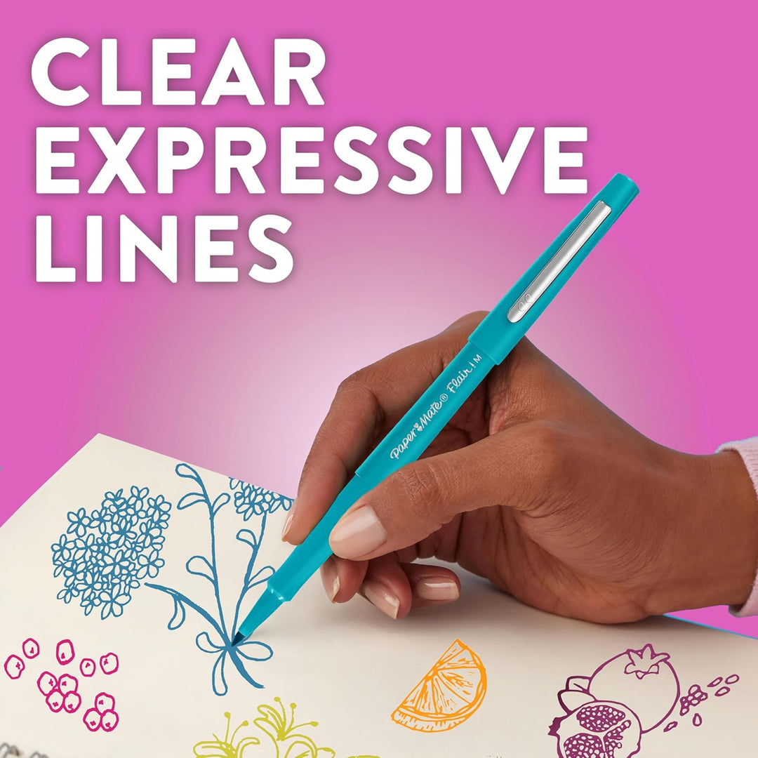 Paper Mate Flair Filzstifte mittlere Spitze (0,7 mm) Schwarz 36 Stück 1 stück (36er Pack) Mittlerer