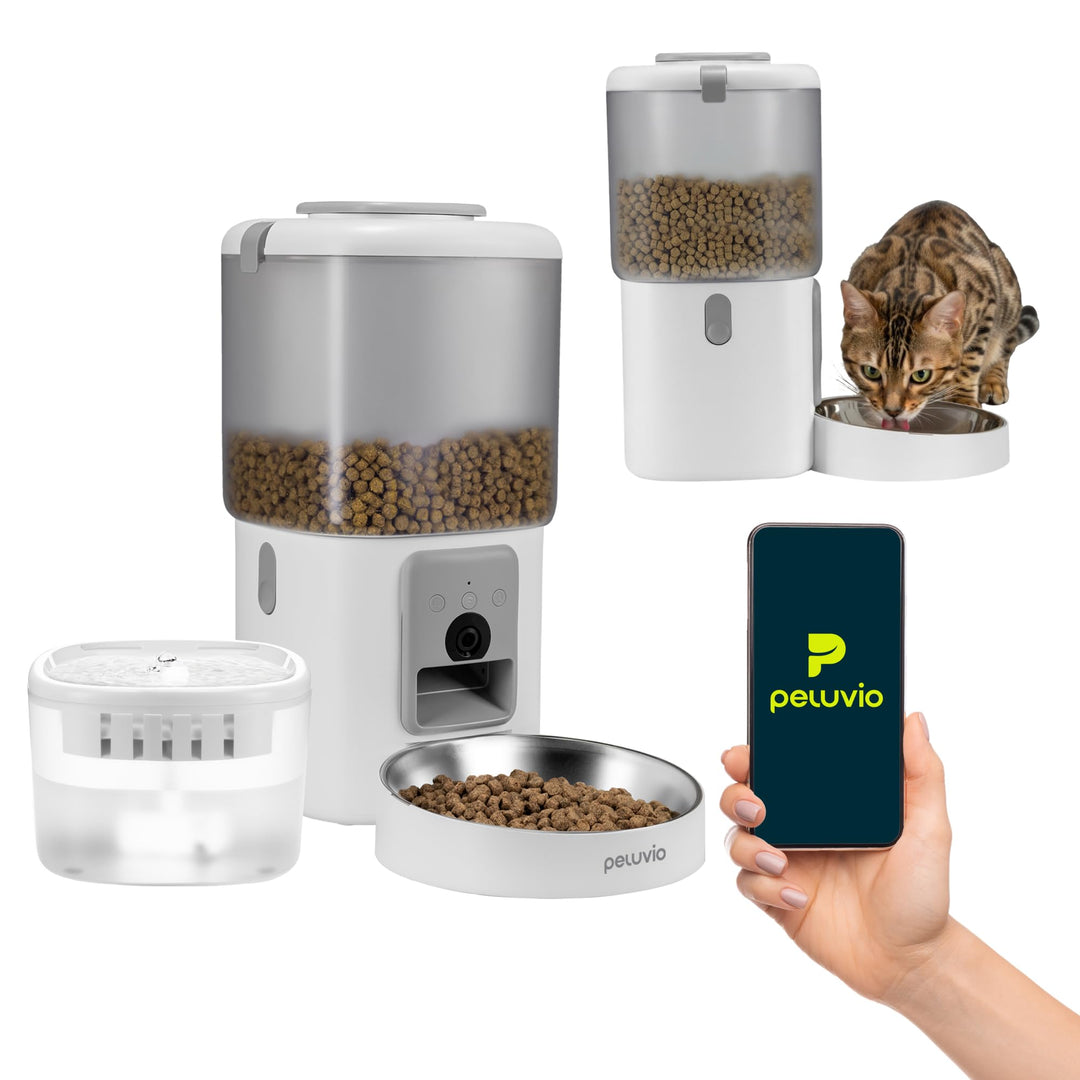 Feast Automatischer Futterautomat Katze mit App und Kamera, Live-Video mit Nachtsicht und Zwei-Wege-
