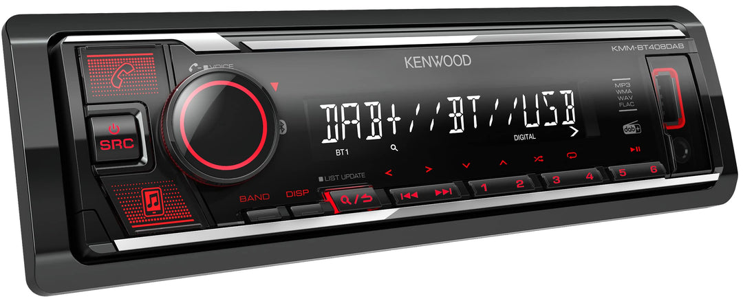 Kenwood KMM-BT408DAB - USB-Autoradio mit DAB+ &amp; Bluetooth Freisprecheinrichtung (Soundprozessor, USB