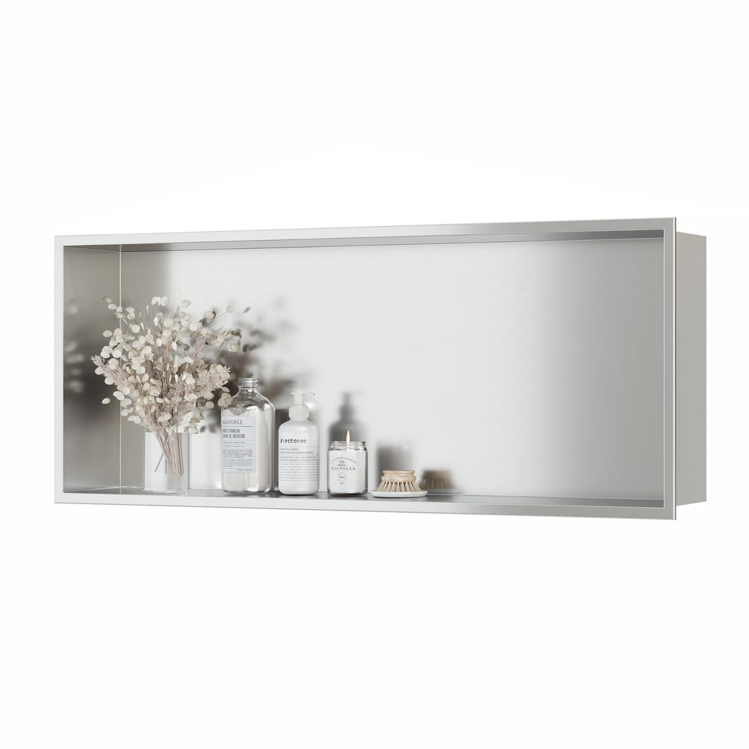 Neodrain Wandnische Dusche Edelstahl Duschnische Einbaunische Lagerung für Badezimmer 75 x 30 cm, Ge