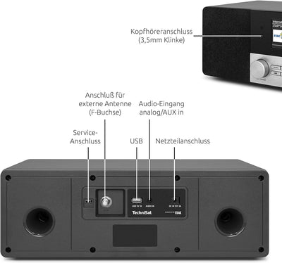 TechniSat DIGITRADIO 4 IR - Stereo Internetradio (DAB+, UKW, Bluetooth-Audiostreaming, Kopfhöreransc