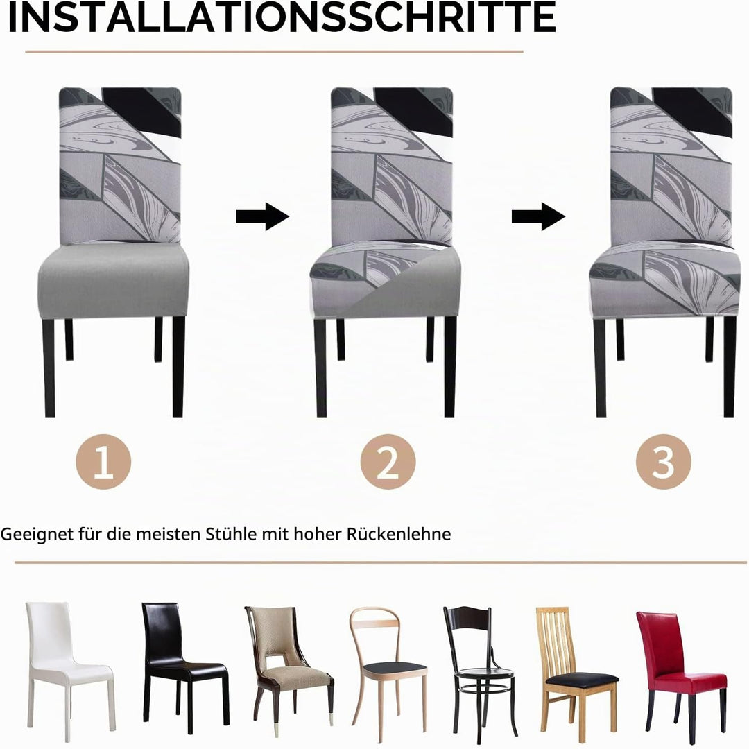 Lydevo Stuhlhussen XL 4er Set Stretch Stuhlhussen Schwingstühle XL für Esszimmerstühle Spandex Unive