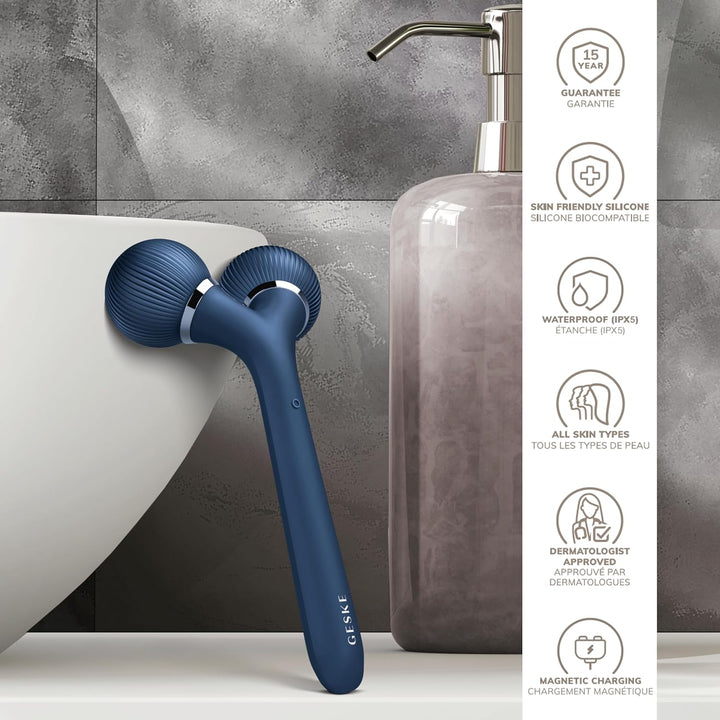 GESKE | SmartAppGuided™ Sonic Facial &amp; Body Roller | 4 in 1 | Dermaroller | Gerät für Gesicht und Kö