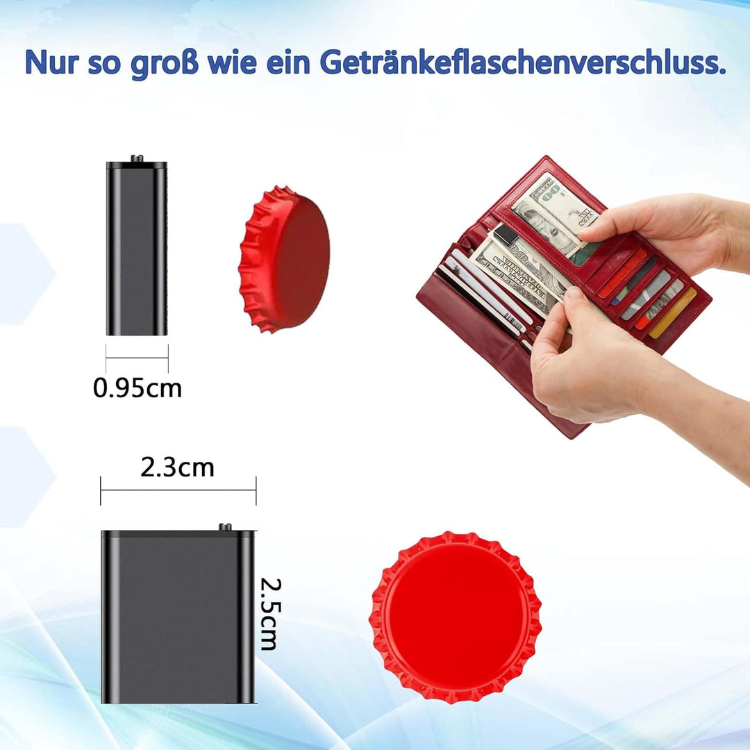 【Eingebauter Magnet Nur 0,95 cm dick】 Diktiergerät mini,Aufnahmegerät Spionage,Spion abhörgerät,Spio