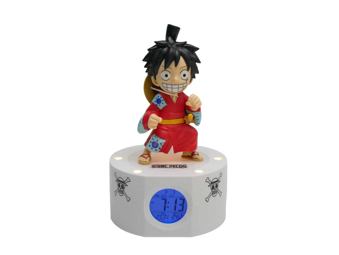 Teknofun - Wecker One Piece - Luffy in Kimono - Beleuchteter Retro-Bildschirm - Digital Display - Pr